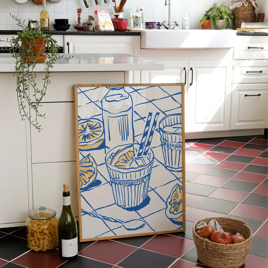 Cuadro Decorativo cóctel de bebida dibujada a mano