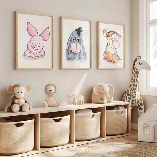 Set x3 Cuadros Infantiles Winnie the Pooh Art Print