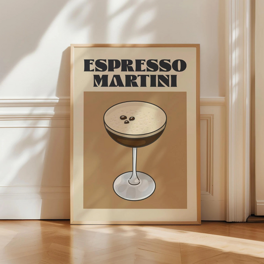 Cuadro Decorativo espresso martini, decoración de carrito de bar
