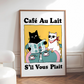 Cuadro Decorativo Gato Negro Cafe Au Lait Sil Vous Plait