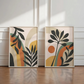Set x2 Cuadros Decorativos Abstracto Hojas Selva