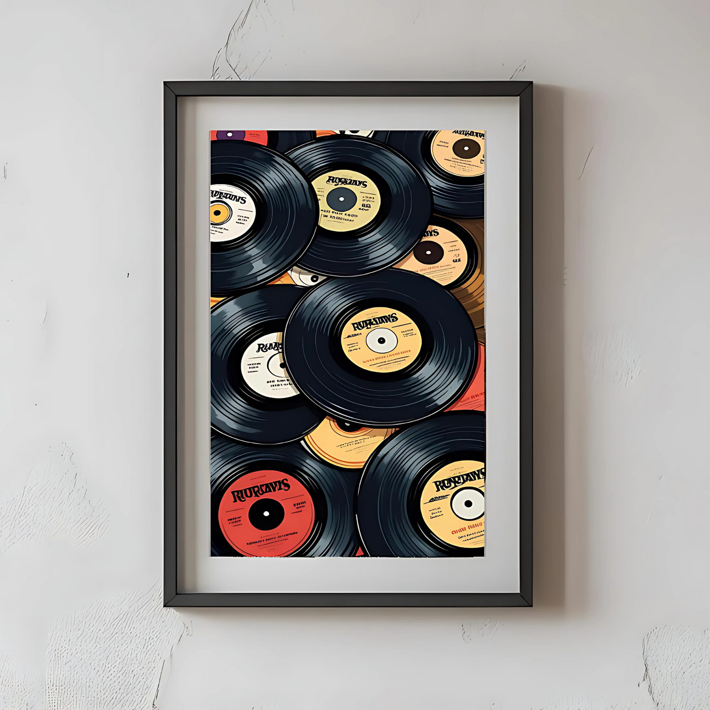 Cuadro decorativo Discos vinilo