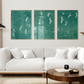 Set x3 Cuadros Decorativos, Japandi Sage Green Art of Birds Flying Peaceful