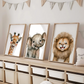 Set x3 Cuadros Safari Infantil Animales