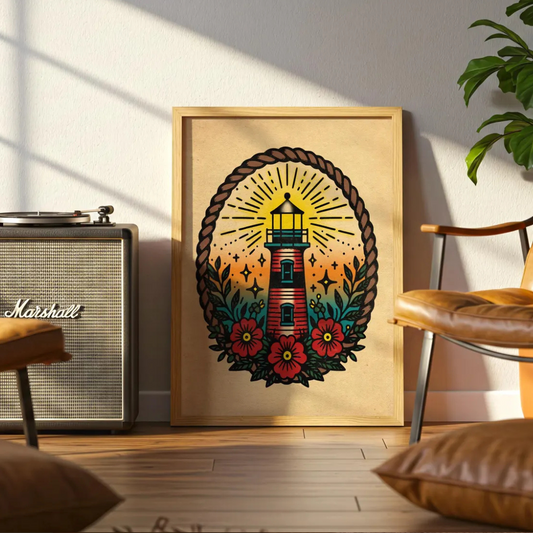 Cuadro Decorativo Tatuaje de faro