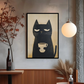 Cuadro Decorativo Gato Enojado Tomando Café