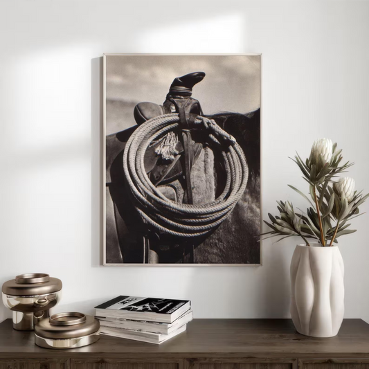 Cuadro Decorativo silla de montar de vaquero estético