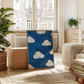 Cuadro Decorativo Gato Sobre Una Nube Fondo Azul