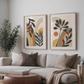 Set x2 Cuadros Decorativos Abstracto Hojas Selva