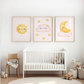 Set x3 Cuadros Bonita decoración de acuarela para habitación de niña