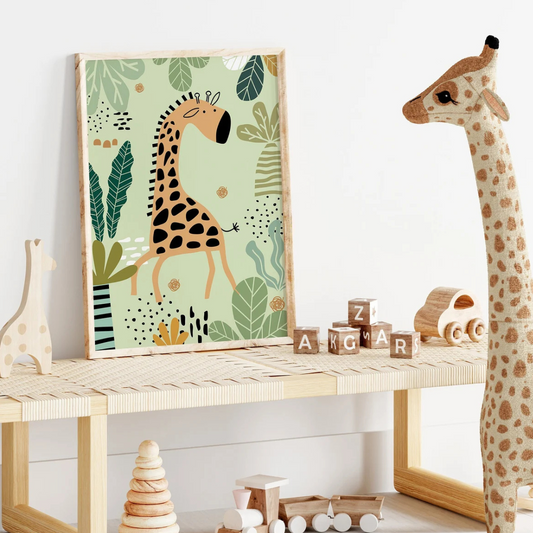 Cuadros Decorativo Jirafa Safari Infantil