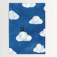 Cuadro Decorativo Gato Sobre Una Nube Fondo Azul