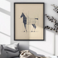 Cuadro Decorativo arte lineal abstracto, dibujo de caballo
