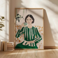 Cuadro Decorativo Ilustración Mujer Tomando Te