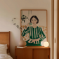 Cuadro Decorativo Ilustración Mujer Tomando Te