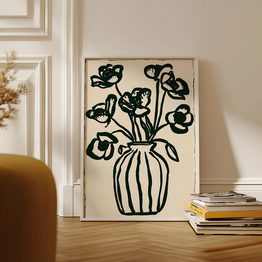 Cuadro Decorativo Ilustración Flores