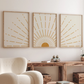 Set x3 Cuadros Boho Yellow Sun
