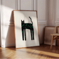 Cuadro Decorativo Gato Negro Patas Largas Con Rayas Verdes
