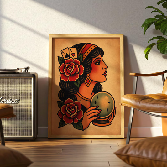 Cuadro Decorativo Tatuaje vintage de adivino
