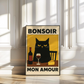 Cuadro Gato negro "Bonsoir Mon Amour"