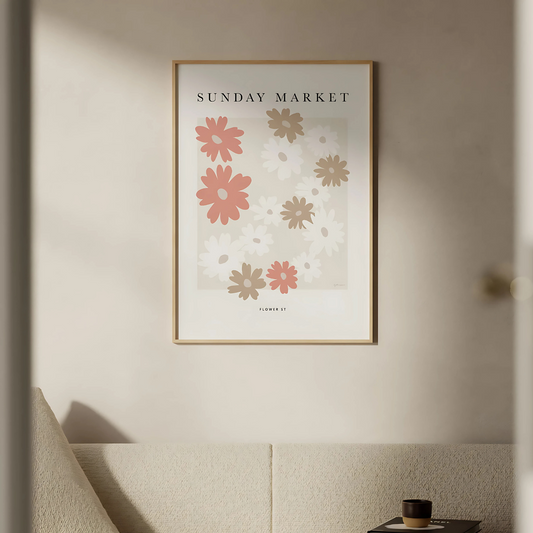 Cuadro Decorativo Botánico Flores Sundey Market