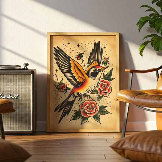 Cuadro Decorativo Tatuaje tradicional estadounidense