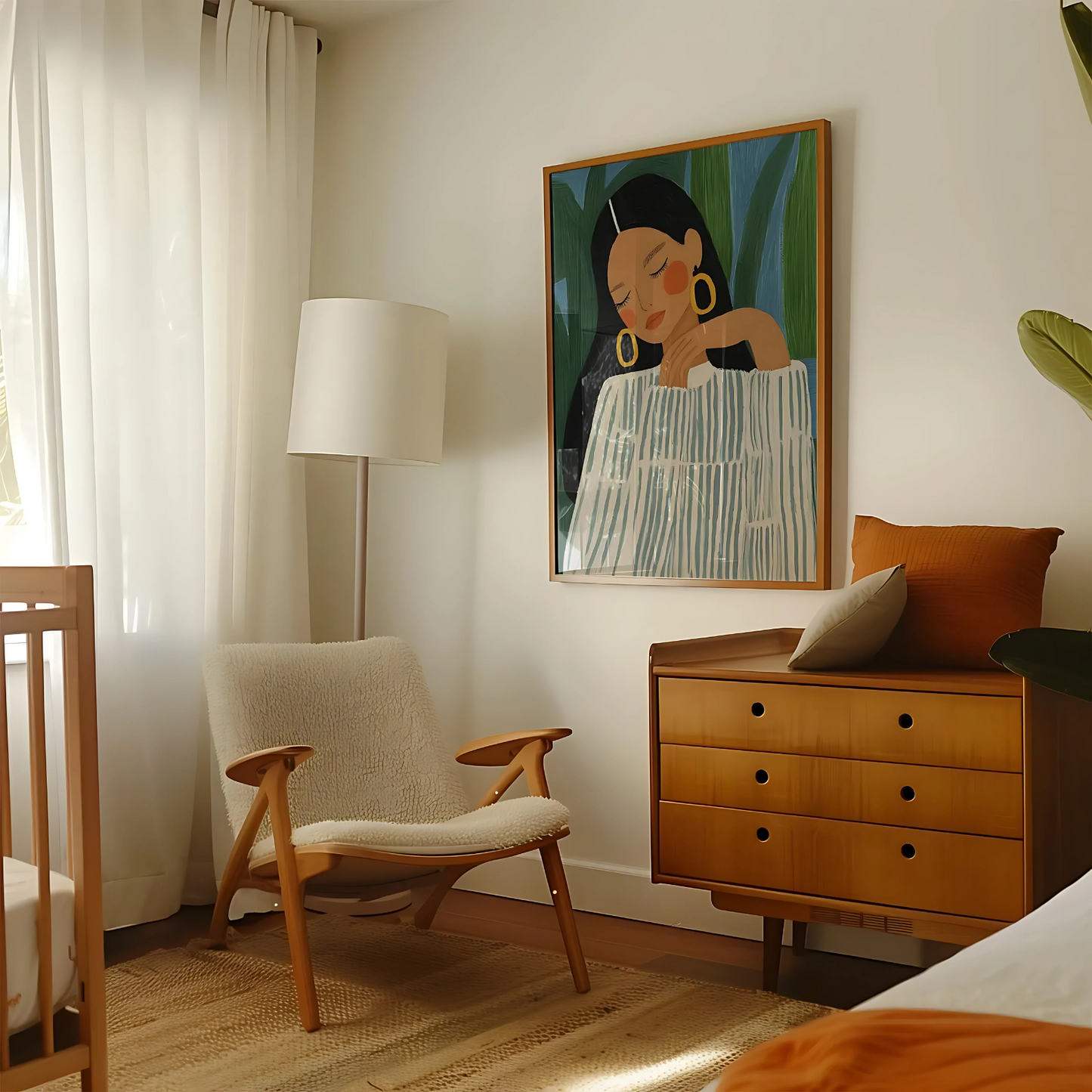 Cuadro Decorativo Ilustración Mujer Aros