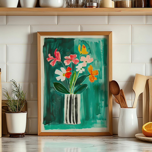 Cuadro Decorativo Ilustración Flores Color