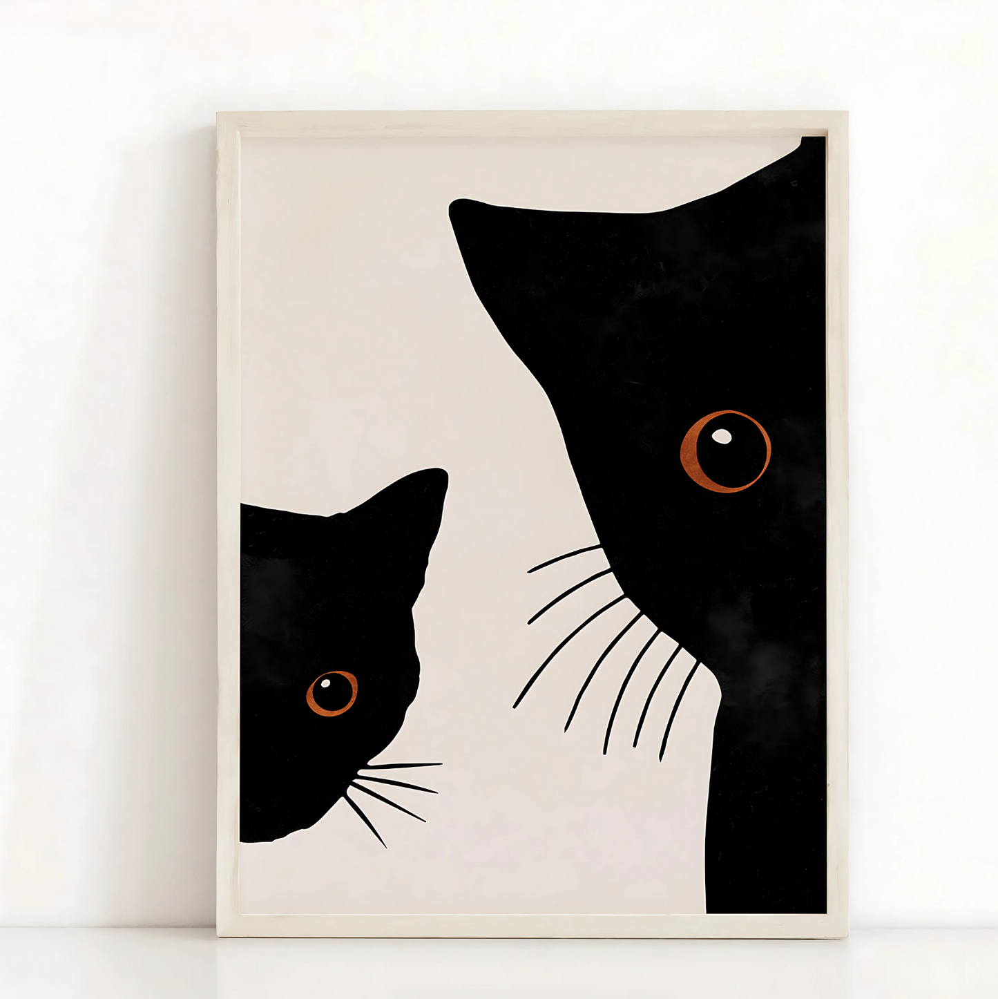Cuadro Decorativo Gatos Negros De Ojos Naranjas