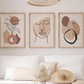 Set x3 Cuadros bohemias abstractas en tonos terracota
