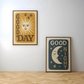 Set x 2 Cuadros abstractos Sol Y Luna Good Day Good Night