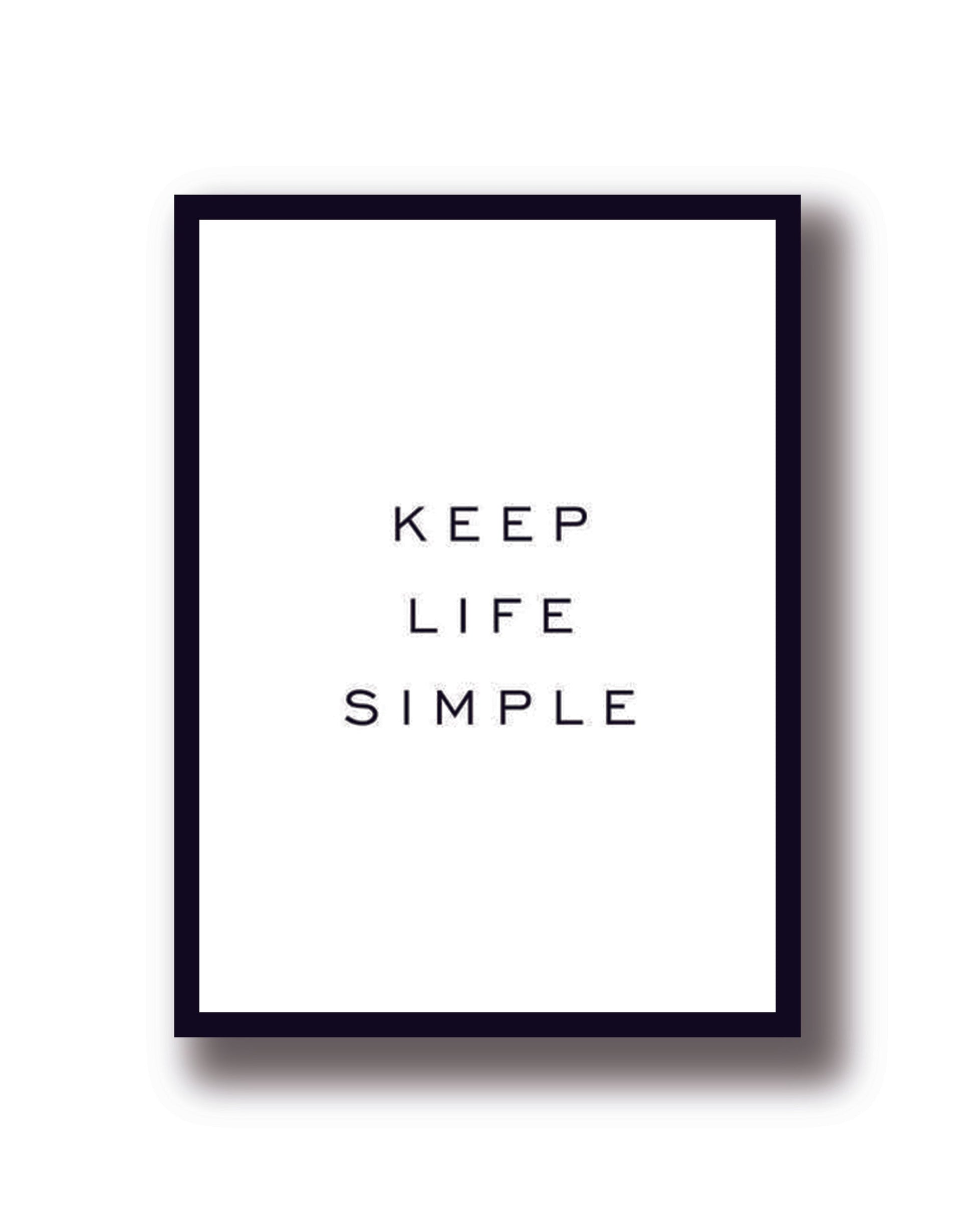 Cuadro Decorativo Frases Keep Life Simple - Tree House Deco