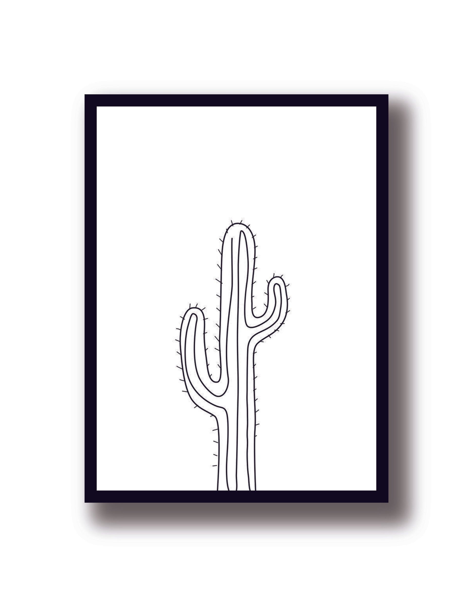 Cuadro Decorativo Cactus, Plantas, Line - Tree House Deco