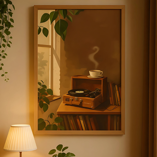 Cuadro Decorativo Musical Tocadiscos, Vinilo, Cafe
