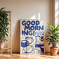 Cuadro Decorativo Morning Café Retro Azul