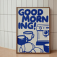 Cuadro Decorativo Morning Café Retro Azul