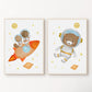 Set x3 Cuadros Osito Planetas Infantil