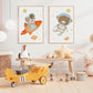 Set x3 Cuadros Osito Planetas Infantil