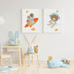 Set x3 Cuadros Osito Planetas Infantil