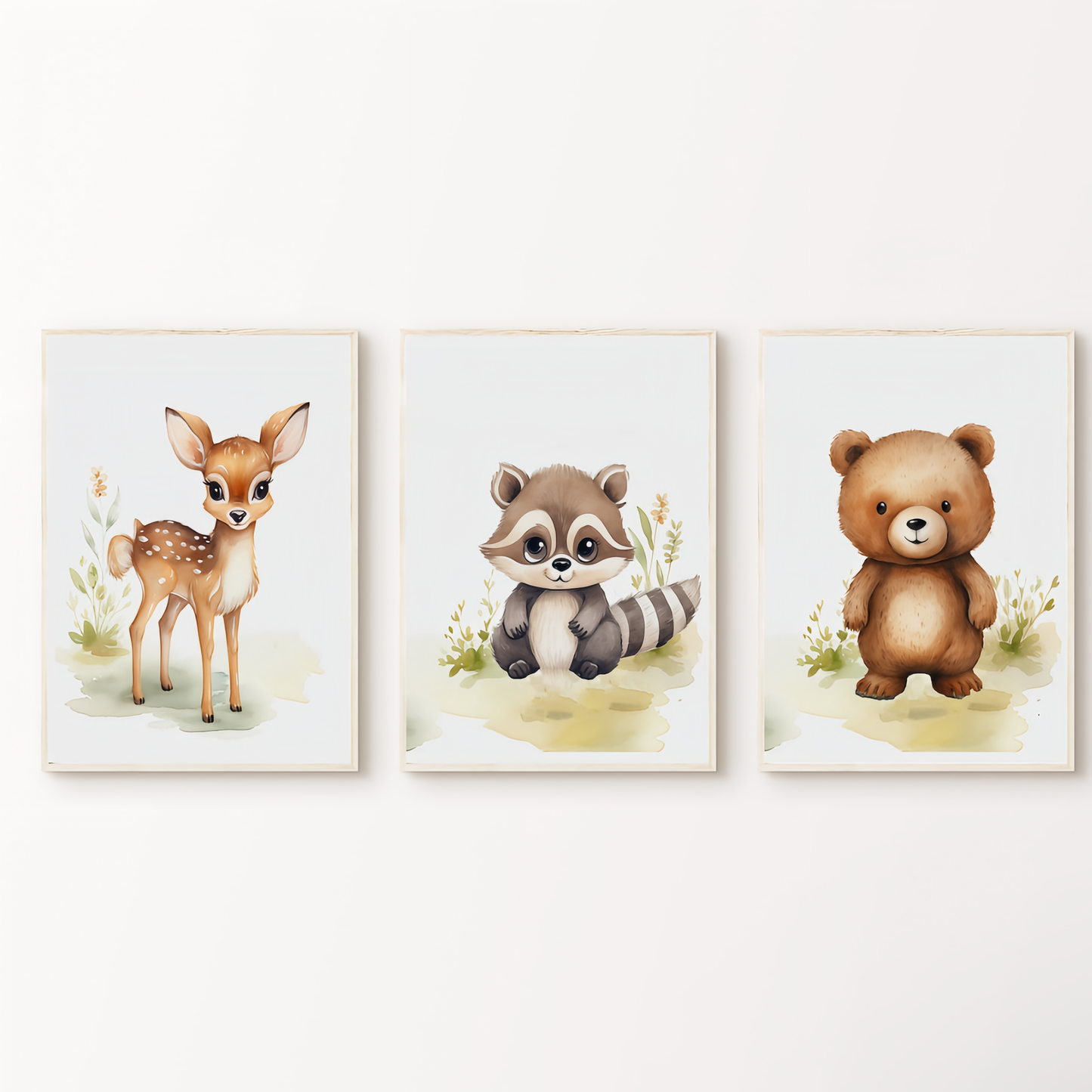 Set x3 Cuadros animalitos del bosque