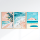Set x3 Cuadros Olas Mar