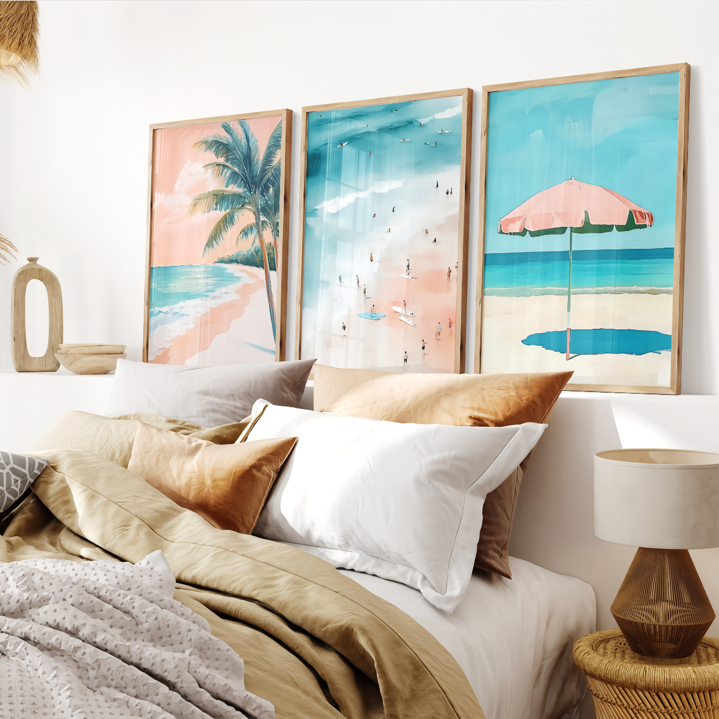 Set x3 Cuadros Olas Mar