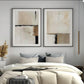 Set x2 Cuadro Decorativo Abstractos Beige