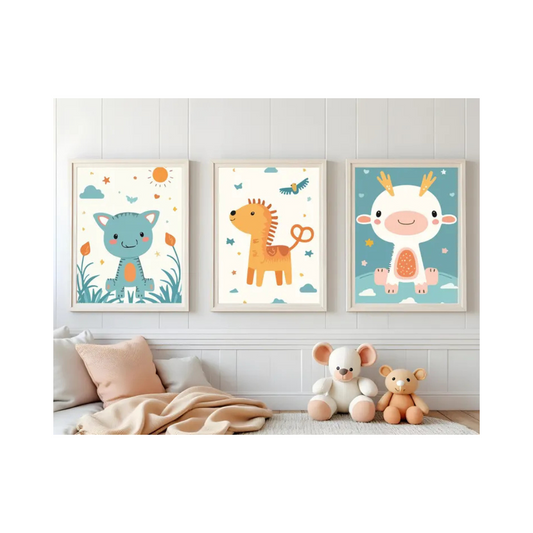 Set x3 Cuadros Infantiles Elefante Bebe