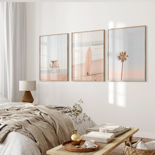 Set x3 Cuadros Decorativos Mar, Surf, Playa
