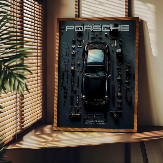 Cuadro Deportivo Porsche Negro