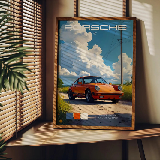 Cuadro Deportivo Porsche 911 Naranja
