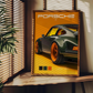 Cuadro Deportivo Porsche Verde y Amarillo I