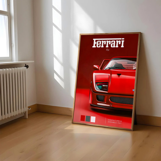 Cuadro Deportivo Ferrari F40 Rojo