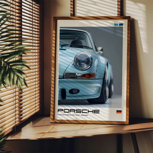 Cuadro Deportivo Porsche Celeste